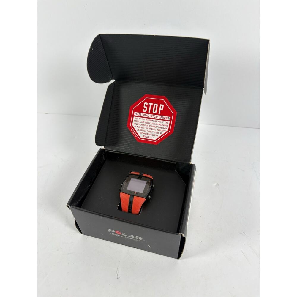 Polar FT4M Heart Rate Monitor Watch WearLink Chest Strap Red Black